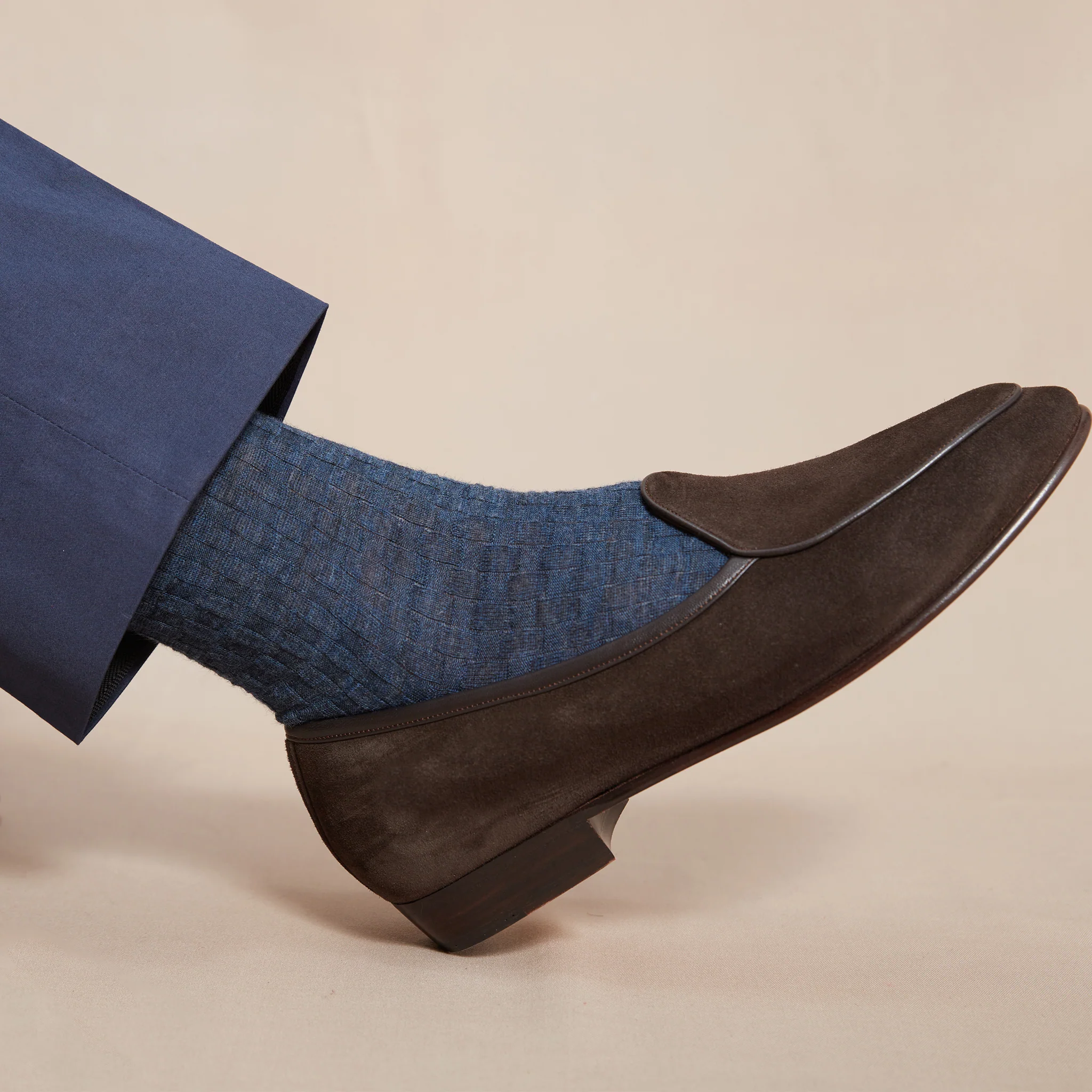 Bleu denim - Natté - Laine – Image 2
